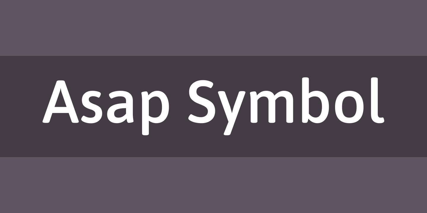Font Asap Symbol